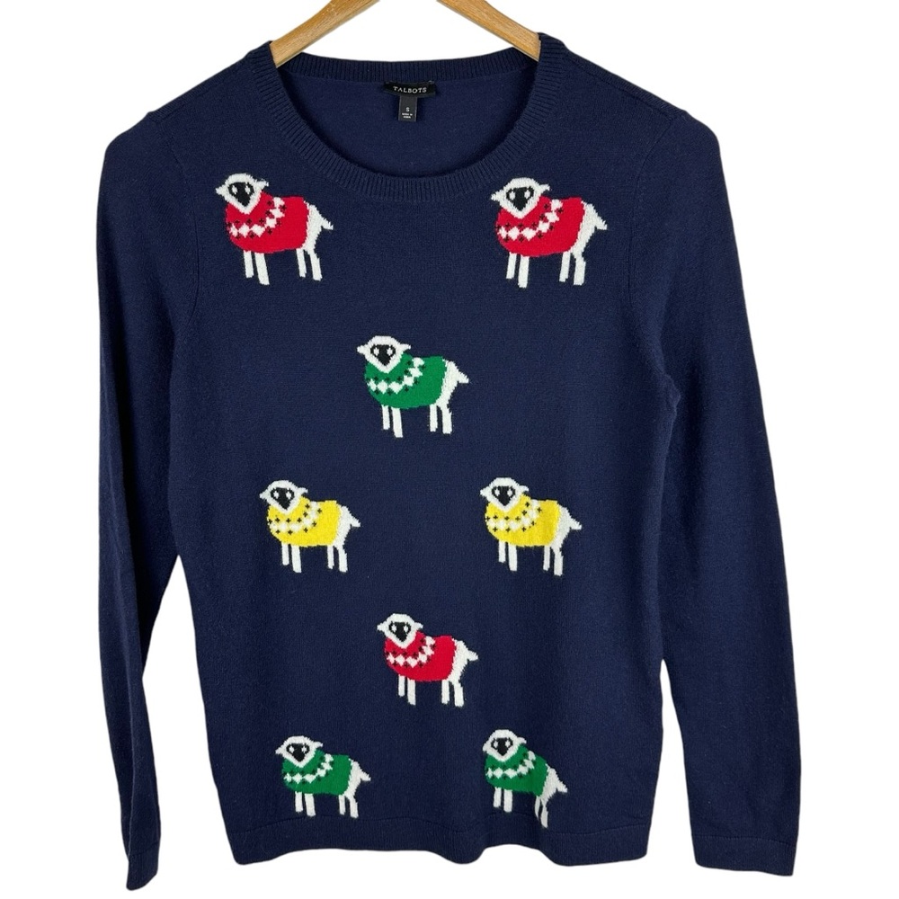Talbots Lambswool Blend Sheep in Sweaters Novelty Sweater
